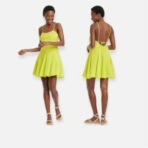NWT A New Day Women's Lime Beach Bungalow Linen Mini Dress Size S